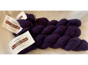 3 Skeins Of Hatfield  Valley Yarn 100 Baby Alpaca Purple 1312 Yards
