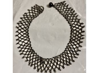 Black And Silver/gold Colored Beaded Choker