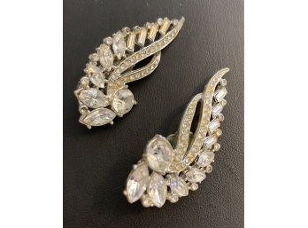 Vintage And Very Pretty Rhinestone Clip On Ear Rings