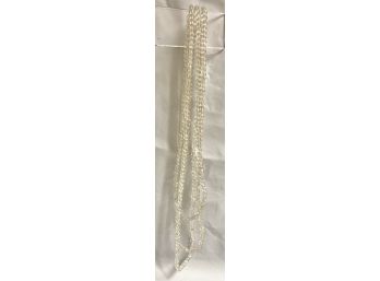 Clear White Seed Bead Multi Strand Necklace