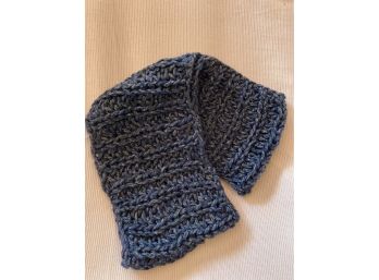 Blue Grey Neck Warmer Hand Knitted And Ready To Go