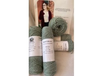 Cestari Ltd.  Island Collection 67 Cotton And 25 Wool 4 Skeins And 1 Roll With A Pattern For A Cardigan