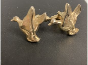 Vintage Gold Duck Cuff Links Metal Not Tested