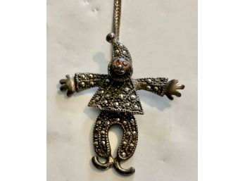 Vintage Clown Necklace That Articulates. Interesting Little Guy
