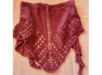 Fancy Shawl In Pretty Muted Red And Nice Design