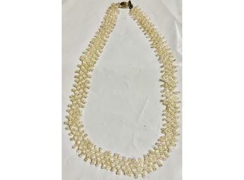 Vintage White Seed Bead Intricate Choker