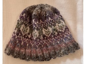 Multi Colored With Nice Pattern Hand Knitted Hat For Those Chilly Days