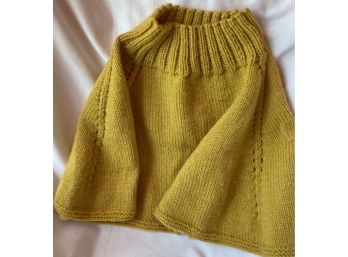 Yellow Shoulder And Neck Shawl Hand Knitted
