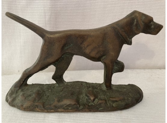 Antique Bronze Pointer Dog Book End - 2 Of 2