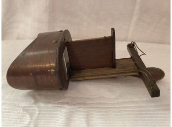 Antique Brown Stereoscopic Viewer With Fold Out Handle