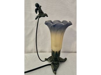 Vintage Morning Glory Flower Lamp With Fairy