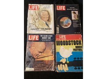 Lot Of 4 Life Magazines 1962, 1969, 1972 And A Woodstock Special Addition