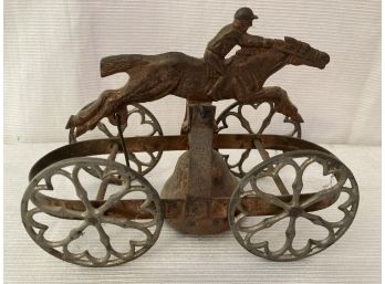 Jockey Horse Bell On Wheels