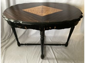 Small Oval Table With Light Diamond Inlay