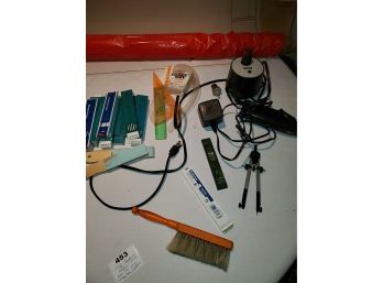 Assorted Drafting Items Including Electric Eraser Sheets And Roll Of Mylar