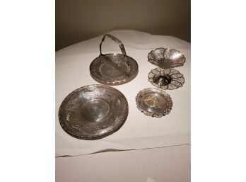 Vintage Silver-Plated Pierced Dishes