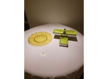 MCM Serving Dish And Art Deco Plate