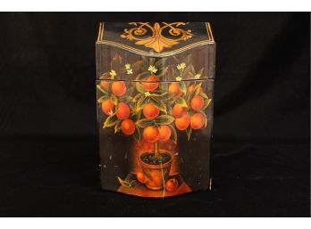 Hand-Painted  Wooden Lacquered Lidded Organizer