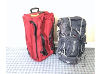 TUMI Rolling Duffel Bag And Kelty Hiking Backpack