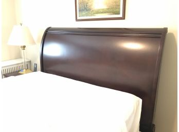 Bombay Co. Dark Wooden Sleigh Bed With Solid Turned Legs