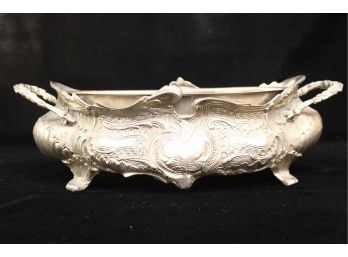 Ornate Brass Handled Server With Tray Insert