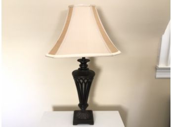 Metal Based Lamp With Silk Shade