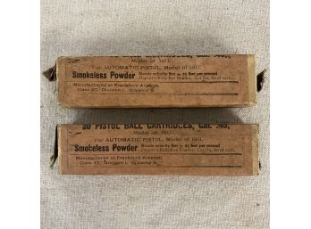 Antique Frankford Arsenal .45 Cal. Pistol Ball Cartridges Unopened