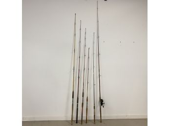 Lot Of 6 Fishing Poles, One With Reel