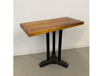 Great Old Iron Base Table With Wood Top