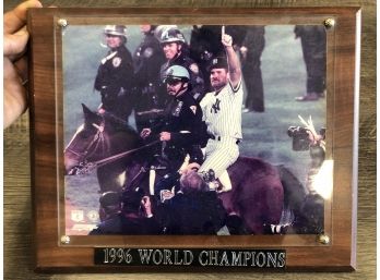 MLB 1996 World Series Champions Wade Boggs Horseback Plaque