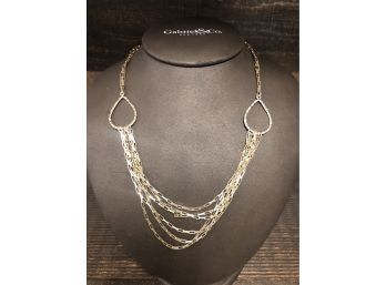 Beautiful Sterling Silver Necklace With Stunning Multi Chained Drapery