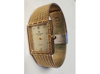 Lovely Gold- Toned Jules Jurgensen Since 1740 Wristwatch Model 3127 Stainless Steel Back. Japan Movement  481