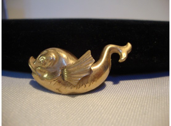 10K Gold Filled Vintage Fish Pin