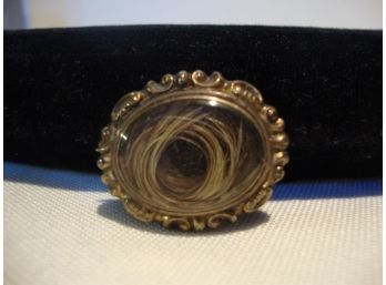 Antique Mourning Pin With Human Hair