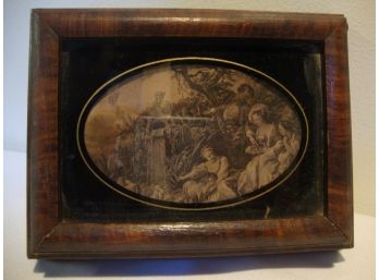 Vintage Wood Box With Picture/Print