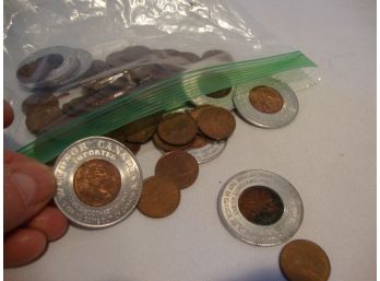 Bag Of Canadian 1 Cent Coins