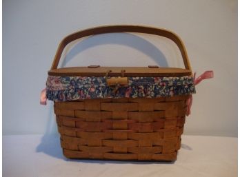 1991 Longaberger Mother's Day Basket Signed By Family Members With Liner