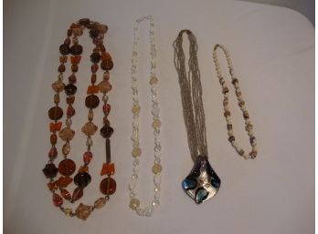 Glass Bead Necklace Lot (4)