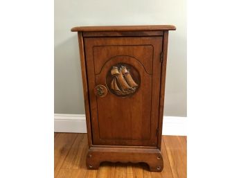 Vintage Nautical Themed Rock Maple End Table