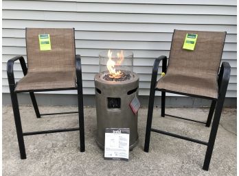 BOND Fire Column And Pair Of Sling Bar Chairs