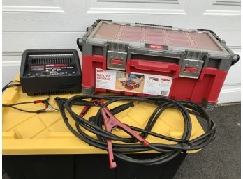 Useful Jumper Cables, Toolbox, And Battery Charger