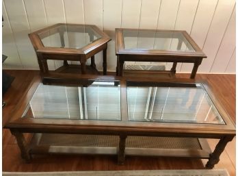 Nice End Tables And Coffee Table With Beveled Glass