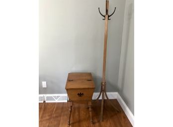 Mid Century Modern Storage Table And Coat Rack
