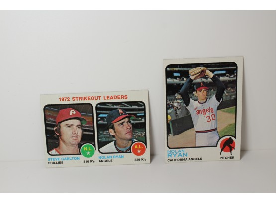 1973 Topps Nolan Ryan - Must Have - Ungraded & 1972 Strikeout Leaders Card