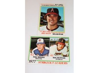 1978 Nolan Ryan Special Cards - Record Breaker - Strikeout Leaders