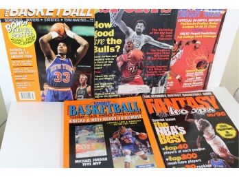 5 Vintage Basketball Mags Several With MJ Stories & 1 With MJ Poster