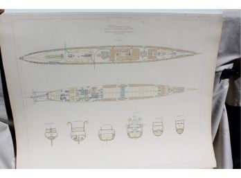 1908 Marine Architecture - French - Croiseur De 3e Classe - Souvenier De Marine Conserves