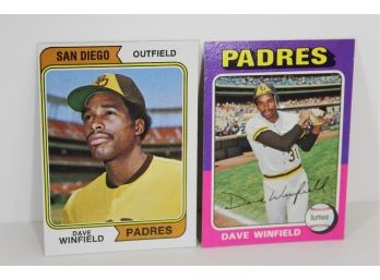 1974 Topps Dave Winfield Rookie Card And 1975 Regular Dave Winfield Card