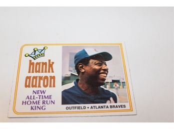 1974 #1 Topps Card Featuring Hank Aaron New All-time Home Run King