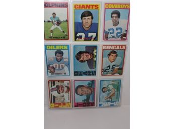 1972 Topps Football Wide Receivers - Warfield - Hayes - Marlon Briscoe (9 Cards) (not Graded)
